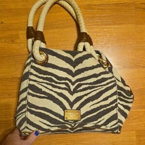Michael Kors Zebra Print Tote Bag with Rope Handles